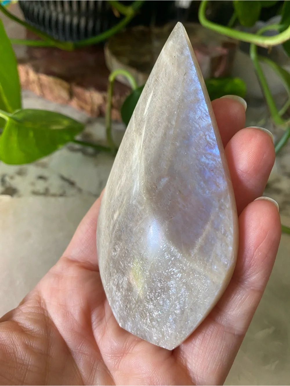 🌙💙 4” Blue Flash Moonstone Teardrop — A TRUE STATEMENT PIECE! 💙🌙
